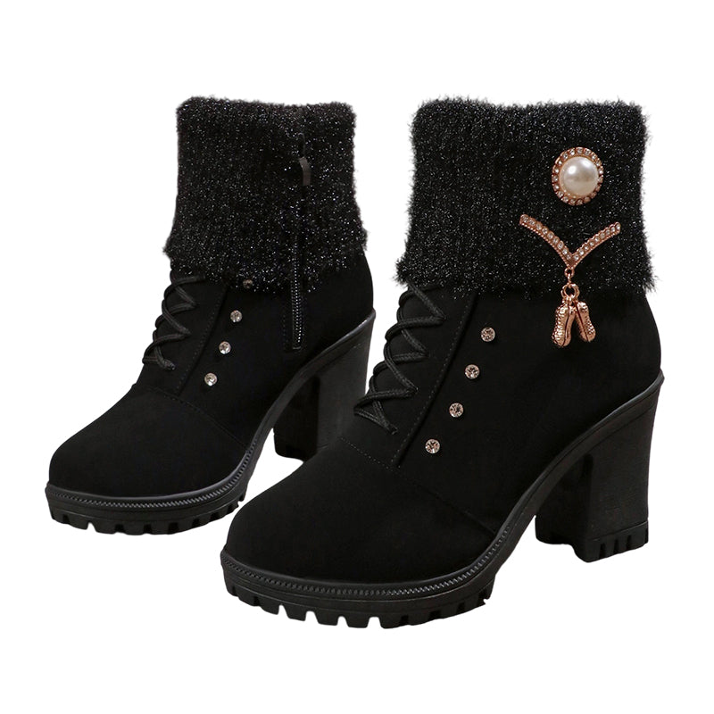 📢50% RABATT!!!⏰Warm gefütterte Damenstiefeletten mit Blockabsatz