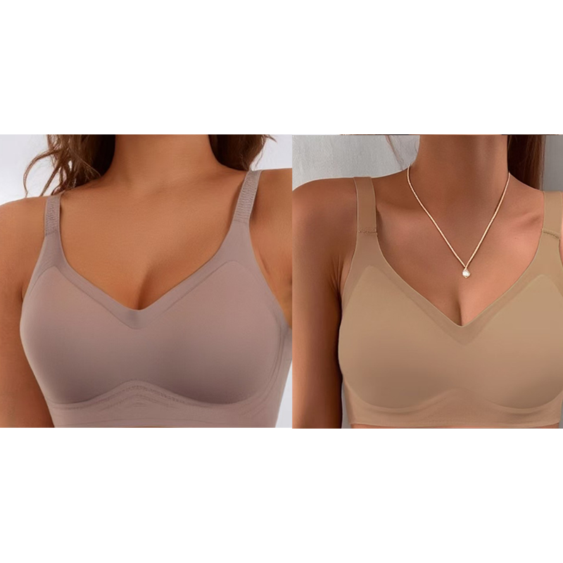 ✨ Nahtloser Damen-BH mit V-Ausschnitt – Bequem, atmungsaktiv & ideal für Sport & Freizeit!