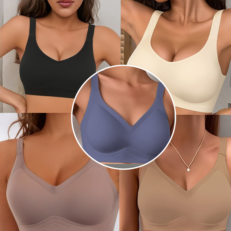 ✨ Nahtloser Damen-BH mit V-Ausschnitt – Bequem, atmungsaktiv & ideal für Sport & Freizeit!