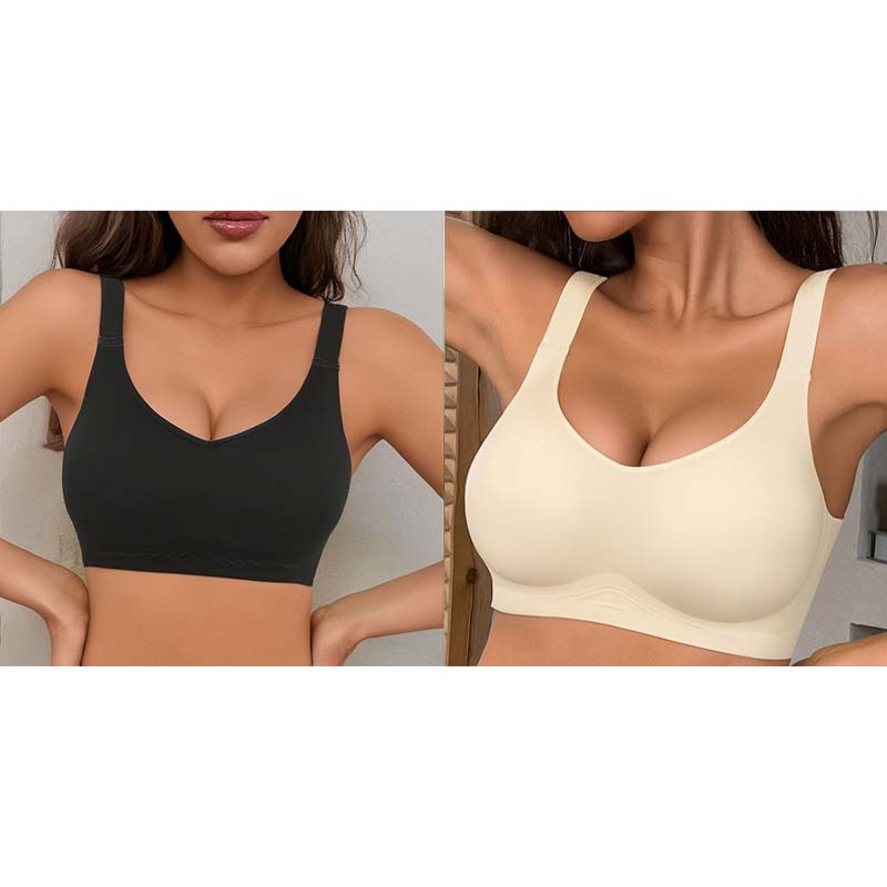 ✨ Nahtloser Damen-BH mit V-Ausschnitt – Bequem, atmungsaktiv & ideal für Sport & Freizeit!