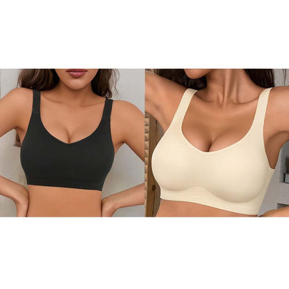 ✨ Nahtloser Damen-BH mit V-Ausschnitt – Bequem, atmungsaktiv & ideal für Sport & Freizeit!
