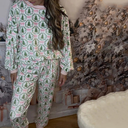 🌲🎀Gemütliches Weihnachts-Set aus Langarmshirt und Hose