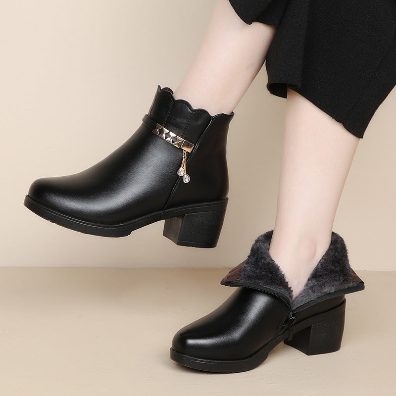 Klassiker kommen nie aus der Mode👢Damen-Winterstiefeletten mit Plüschfutter 【VERSANDKOSTENFREI】
