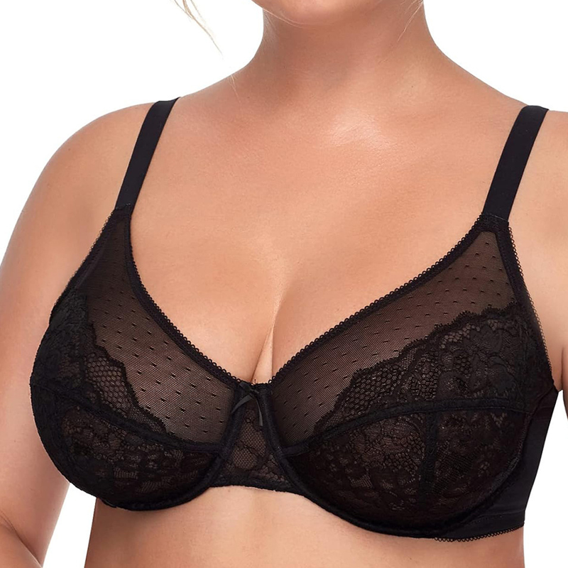 🌞Frühlingserwachen: 50% Rabatt!🖤 Minimizer-BH mit Spitze – Volle Bedeckung & Extra Hebung – Aus reiner Baumwolle