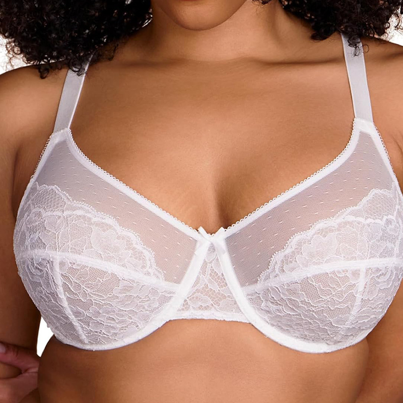 🌞Frühlingserwachen: 50% Rabatt!🖤 Minimizer-BH mit Spitze – Volle Bedeckung & Extra Hebung – Aus reiner Baumwolle