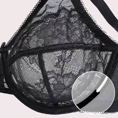 🌞Frühlingserwachen: 50% Rabatt!🖤 Minimizer-BH mit Spitze – Volle Bedeckung & Extra Hebung – Aus reiner Baumwolle