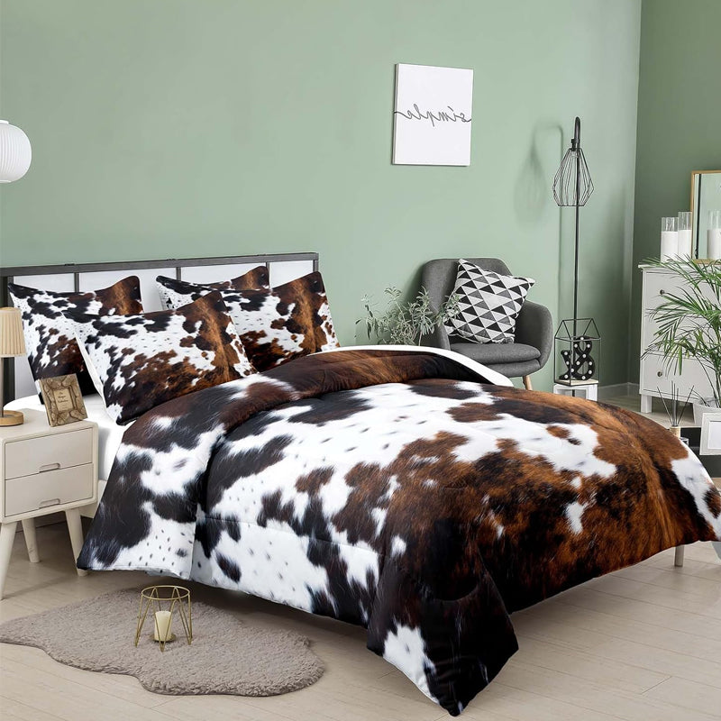 📢📢50 % de réduction !!!🎅Ensemble housse de couette imprimé vache
