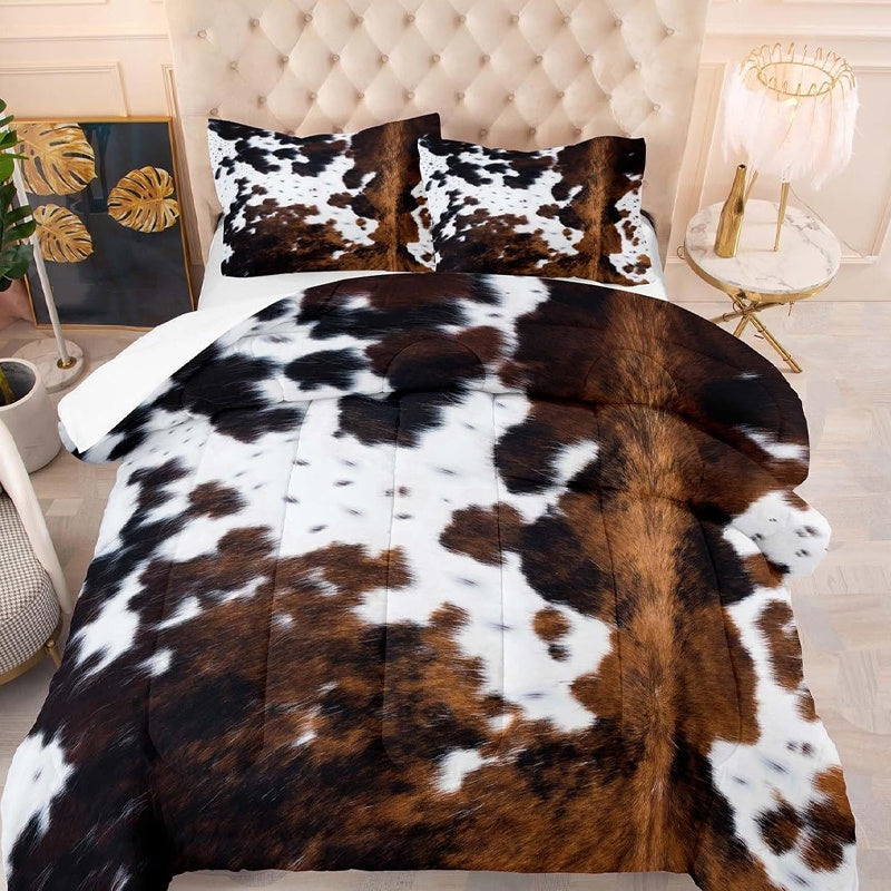 📢📢50 % de réduction !!!🎅Ensemble housse de couette imprimé vache