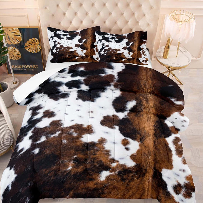 📢📢50 % de réduction !!!🎅Ensemble housse de couette imprimé vache