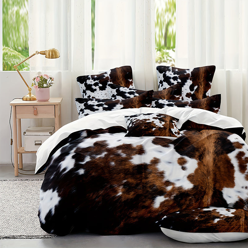 📢📢50 % de réduction !!!🎅Ensemble housse de couette imprimé vache