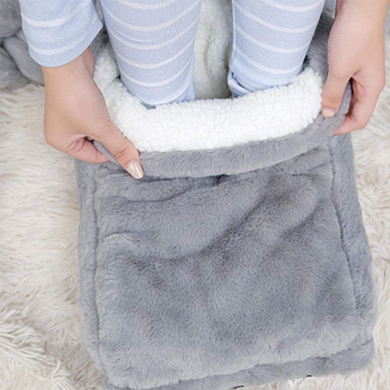 USB-Fußwärmer mit 3 Heizstufen & Kuschelbezug – Wärme für Zuhause, Bett & Sofa