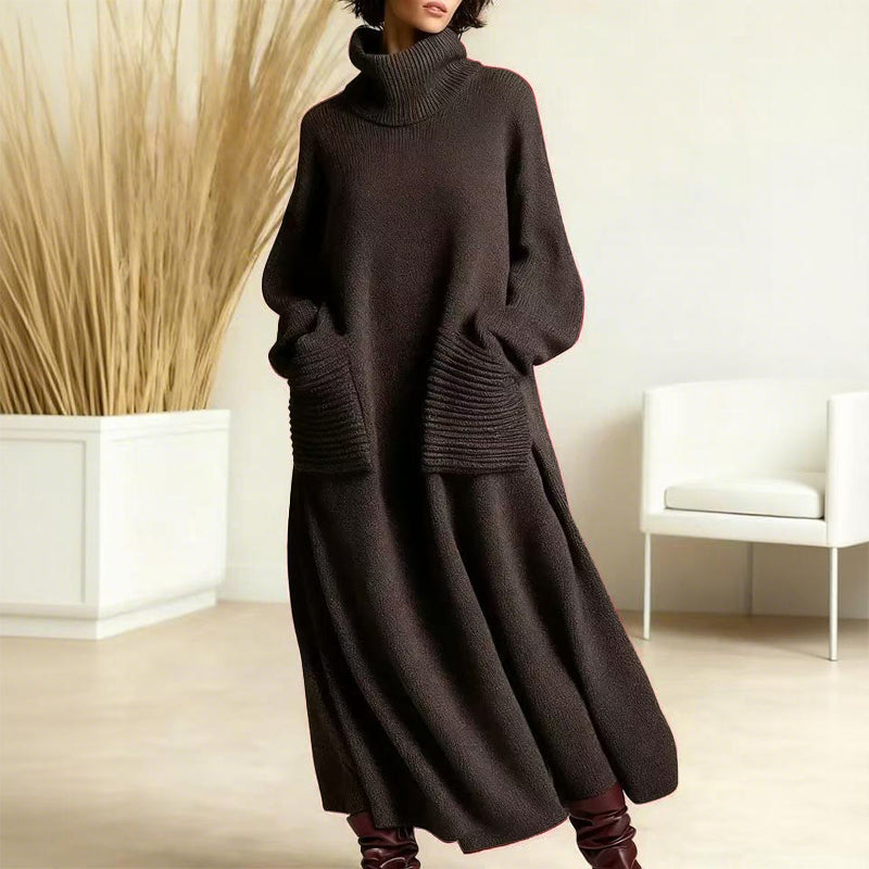 💘 Valentinstagsangebot: 50% Rabatt! 🧶 Damen-Rollkragen-Strickkleid: Weich, warm & mit großen Taschen – elegant für Alltag & Anlässe (kein extra Schal nötig!)