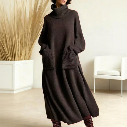 💘 Valentinstagsangebot: 50% Rabatt! 🧶 Damen-Rollkragen-Strickkleid: Weich, warm & mit großen Taschen – elegant für Alltag & Anlässe (kein extra Schal nötig!)