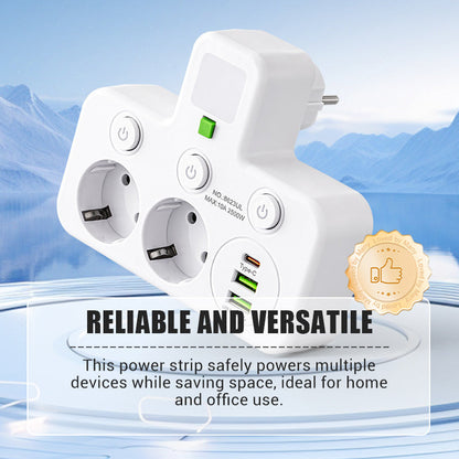 🎉 Neujahrsgeschenk – 50% RABATT!🔌Kein Kabelchaos & Ende mit dem Steckdose-Mangel!Intelligente Steckdosenleiste mit USB-Anschlüssen + Nachtlicht & individuellen Schaltern – dein kompakter Lade-Hub für Zuhause & Reise ✨