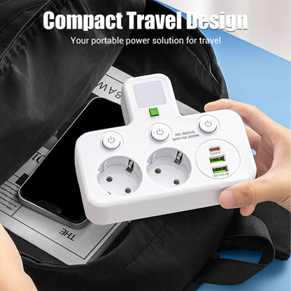 🎉 Neujahrsgeschenk – 50% RABATT!🔌Kein Kabelchaos & Ende mit dem Steckdose-Mangel!Intelligente Steckdosenleiste mit USB-Anschlüssen + Nachtlicht & individuellen Schaltern – dein kompakter Lade-Hub für Zuhause & Reise ✨