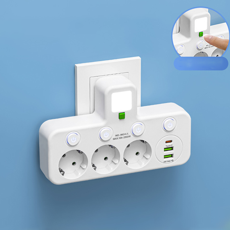 🎉 Neujahrsgeschenk – 50% RABATT!🔌Kein Kabelchaos & Ende mit dem Steckdose-Mangel!Intelligente Steckdosenleiste mit USB-Anschlüssen + Nachtlicht & individuellen Schaltern – dein kompakter Lade-Hub für Zuhause & Reise ✨