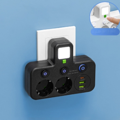 🎉 Neujahrsgeschenk – 50% RABATT!🔌Kein Kabelchaos & Ende mit dem Steckdose-Mangel!Intelligente Steckdosenleiste mit USB-Anschlüssen + Nachtlicht & individuellen Schaltern – dein kompakter Lade-Hub für Zuhause & Reise ✨