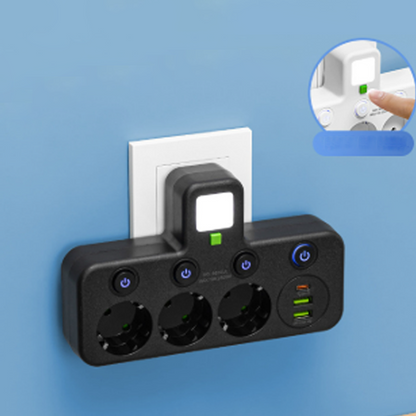 🎉 Neujahrsgeschenk – 50% RABATT!🔌Kein Kabelchaos & Ende mit dem Steckdose-Mangel!Intelligente Steckdosenleiste mit USB-Anschlüssen + Nachtlicht & individuellen Schaltern – dein kompakter Lade-Hub für Zuhause & Reise ✨