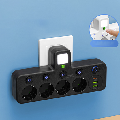 🎉 Neujahrsgeschenk – 50% RABATT!🔌Kein Kabelchaos & Ende mit dem Steckdose-Mangel!Intelligente Steckdosenleiste mit USB-Anschlüssen + Nachtlicht & individuellen Schaltern – dein kompakter Lade-Hub für Zuhause & Reise ✨