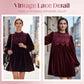 🎉 Neujahrsgeschenk – 50% RABATT!🌸 Vintage-Tunikakleid mit Spitzeneinsatz: A-Linie + Bischofsärmel – bequem elegant für Tag & Abend