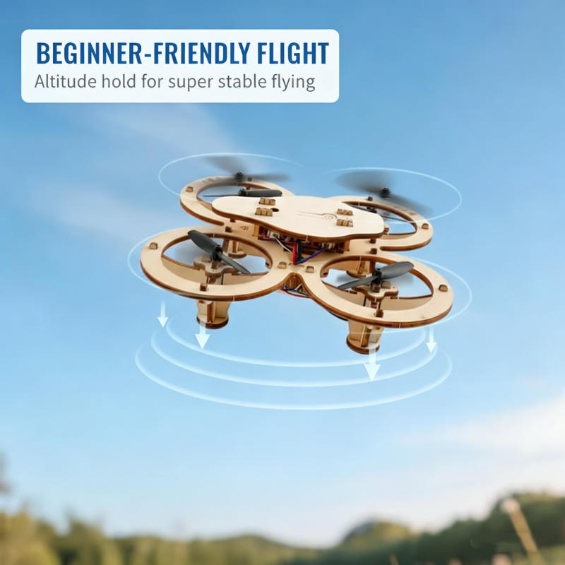 🎉 Neujahrsgeschenk – 50% RABATT!✈️ DIY-Holzdrohnen-Bausatz: Lernspaß + Höhenhalte-Technologie – sicher & stabil für Anfänger!