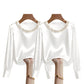 💘 Valentinstagsangebot: 50% Rabatt! ✨ Damen-Satin-Bluse mit Perlenkragen: Glänzend & elegant – perfekt für Büro & Abend