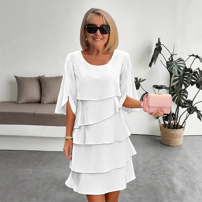 🌞Frühlingserwachen: 50% Rabatt!👗Elegantes Damenkleid mit Rüschenärmeln & Lagen-Design: Bequem, pflegeleicht & vielseitig für jeden Anlass