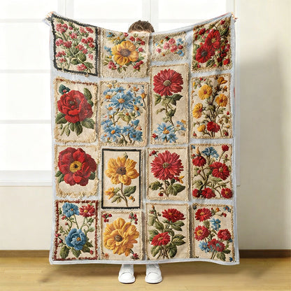 Kuschelige und weiche Flanelldecke mit Blumenmuster