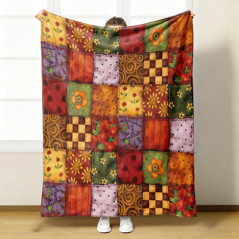 Kuschelige und weiche Flanelldecke mit Blumenmuster
