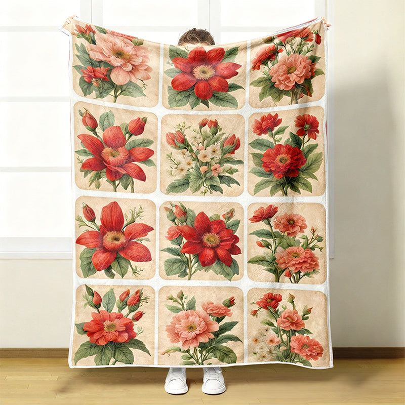 Kuschelige und weiche Flanelldecke mit Blumenmuster