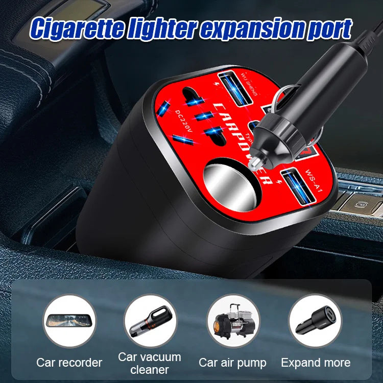 🎉 Neujahrsgeschenk – 50% RABATT!🚗 Intelligenter Auto-Adapter (Becherhalter-Design): 100W Super-Schnellladung + 9-facher Schutz – Stabil & kompatibel mit allen Geräten!
