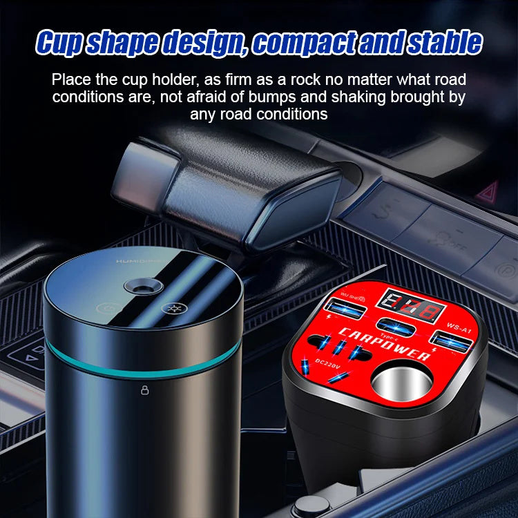 🎉 Neujahrsgeschenk – 50% RABATT!🚗 Intelligenter Auto-Adapter (Becherhalter-Design): 100W Super-Schnellladung + 9-facher Schutz – Stabil & kompatibel mit allen Geräten!