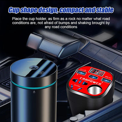 🎉 Neujahrsgeschenk – 50% RABATT!🚗 Intelligenter Auto-Adapter (Becherhalter-Design): 100W Super-Schnellladung + 9-facher Schutz – Stabil & kompatibel mit allen Geräten!
