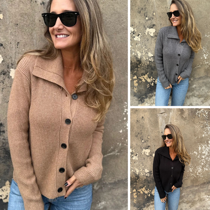 🎉 Neujahrsgeschenk – 50% RABATT!🧶 Elegante Strickbluse mit Reverskragen für Damen: Zeitlos & Vielseitig – Perfekt fürs Büro und Wochenende!