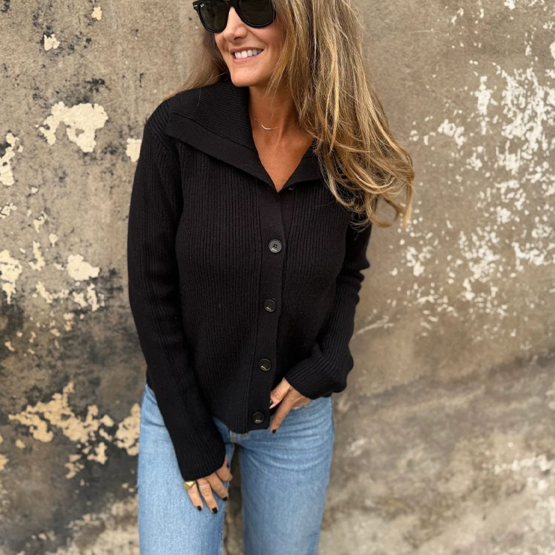 🎉 Neujahrsgeschenk – 50% RABATT!🧶 Elegante Strickbluse mit Reverskragen für Damen: Zeitlos & Vielseitig – Perfekt fürs Büro und Wochenende!