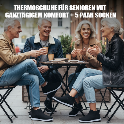 🎉 Neujahrsgeschenk – 50% RABATT!🧦 Thermoschuhe: Warm + Schmerzlindernd – flexibel für breite Füße (mit 5 Paar Socken!)