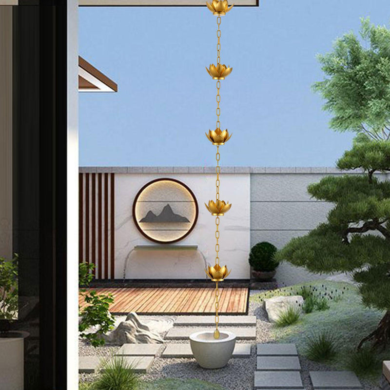 Outdoor Garden Lotus Rain Chain for Gutters