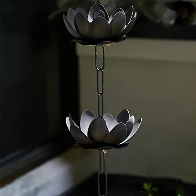 Outdoor Garden Lotus Rain Chain for Gutters