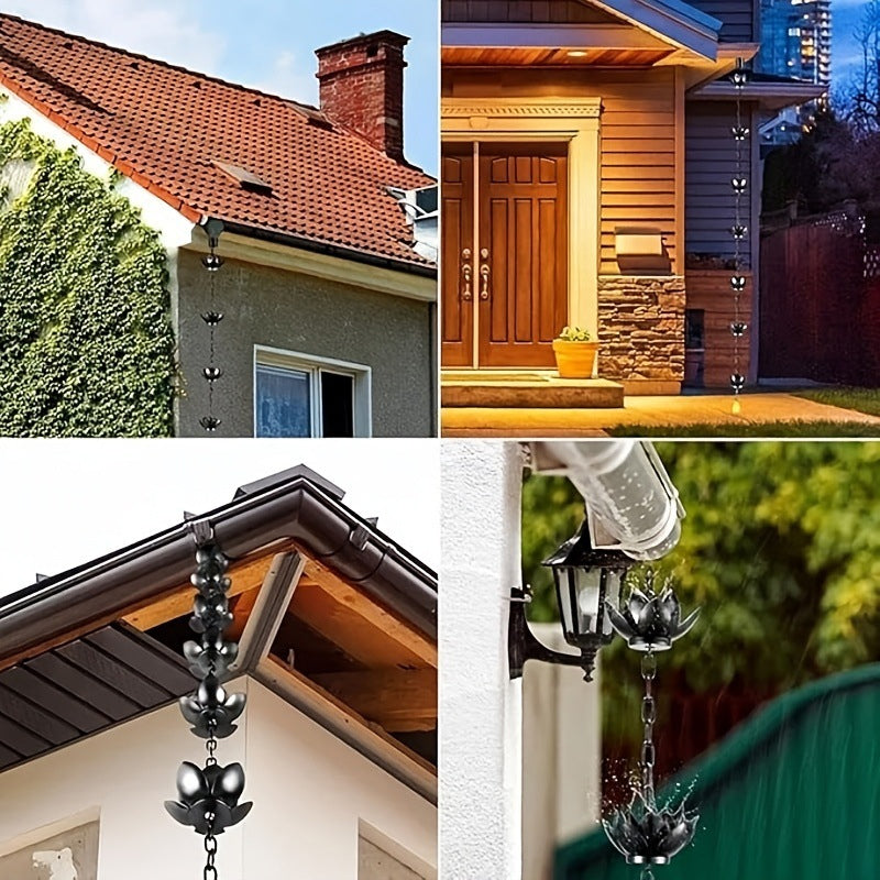 Outdoor Garden Lotus Rain Chain for Gutters