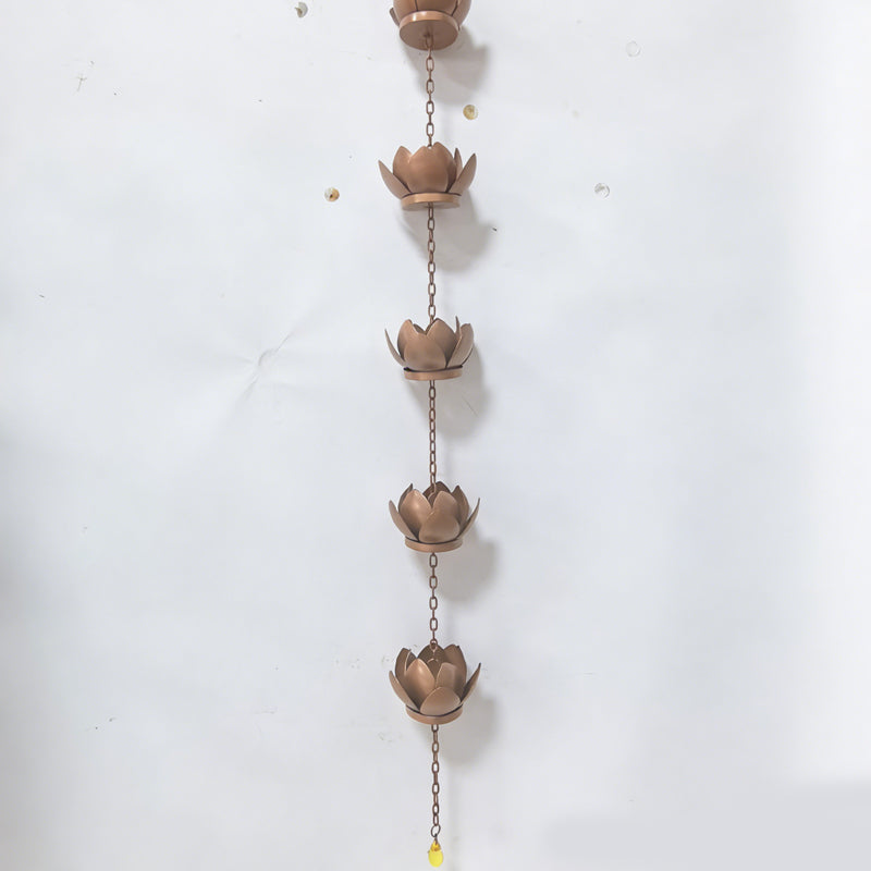 Outdoor Garden Lotus Rain Chain for Gutters