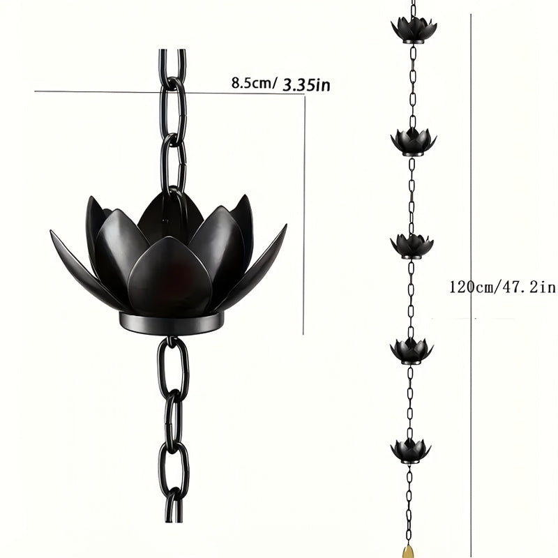 Outdoor Garden Lotus Rain Chain for Gutters