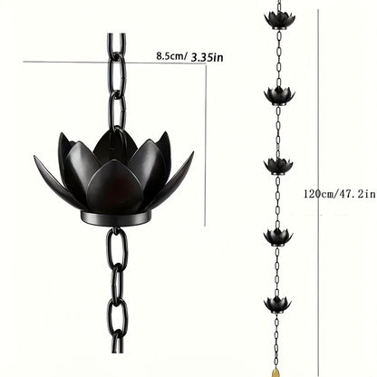 Outdoor Garden Lotus Rain Chain for Gutters