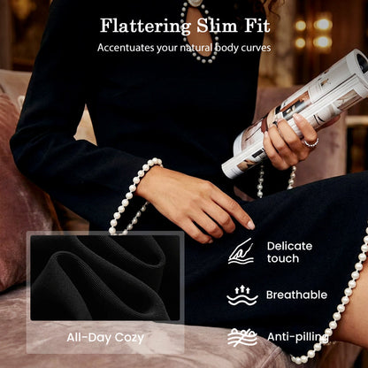 🎉 Neujahrsgeschenk – 50% RABATT!✨ Damen-Etuikleid mit Kunstperlen: Schlüsselloch-Ausschnitt + Glockenärmel – elegant & perfekt für besondere Anlässe