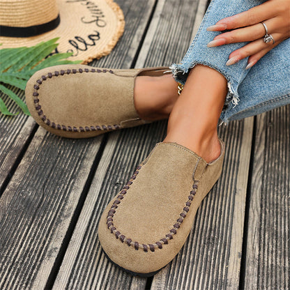 🎉 Neujahrsgeschenk – 50% RABATT!👡 Damen-Breite Mules-Hausschuhe: Slip-On + Stützende Sohle – retro & bequem für Frühling/Herbst