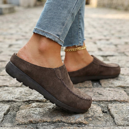 🎉 Neujahrsgeschenk – 50% RABATT!👡 Damen-Breite Mules-Hausschuhe: Slip-On + Stützende Sohle – retro & bequem für Frühling/Herbst