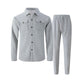 🔥Solange der Vorrat reicht 50 % Rabatt!🎉Herren-Set aus Waffel-Button-Down-Jacke und Hose