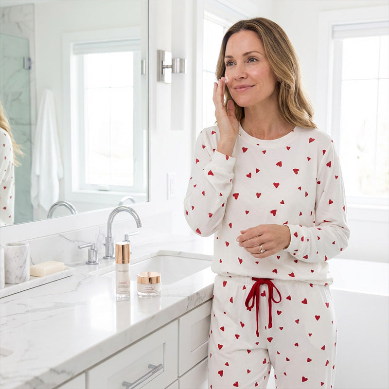 💘 Valentinstagsangebot: 50% Rabatt! 🧸 Damen-Pyjama-Set mit Herzprint: Weich, entspannt & perfekt für entspannte Abende