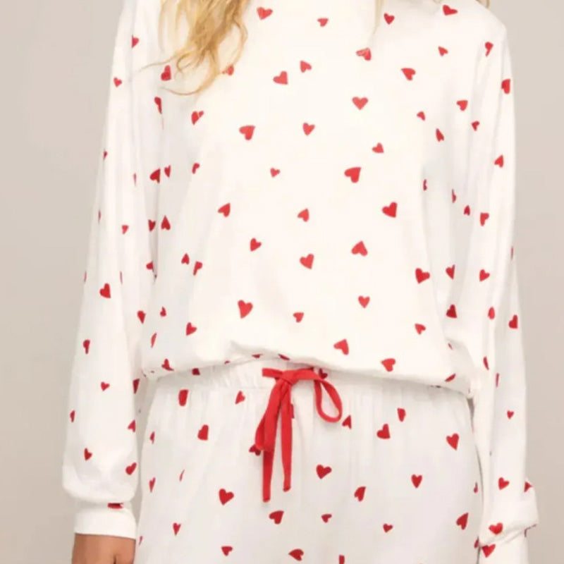 💘 Valentinstagsangebot: 50% Rabatt! 🧸 Damen-Pyjama-Set mit Herzprint: Weich, entspannt & perfekt für entspannte Abende