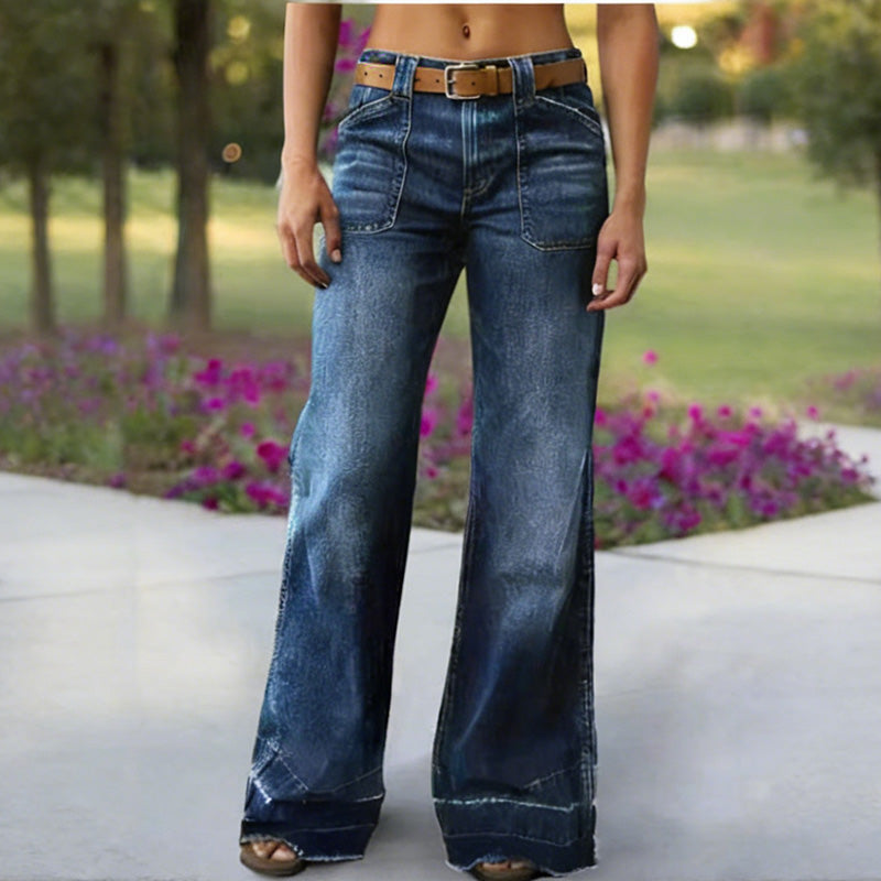 🎉 Neujahrsgeschenk – 50% RABATT!👖Retro Flare Jeans für Damen – Schlankmachender Effekt, Komfort-Stretch & Nützliche Taschen