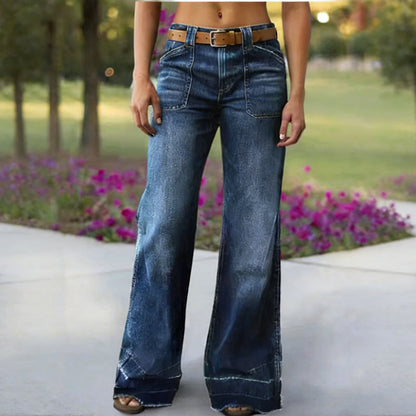 🎉 Neujahrsgeschenk – 50% RABATT!👖Retro Flare Jeans für Damen – Schlankmachender Effekt, Komfort-Stretch & Nützliche Taschen